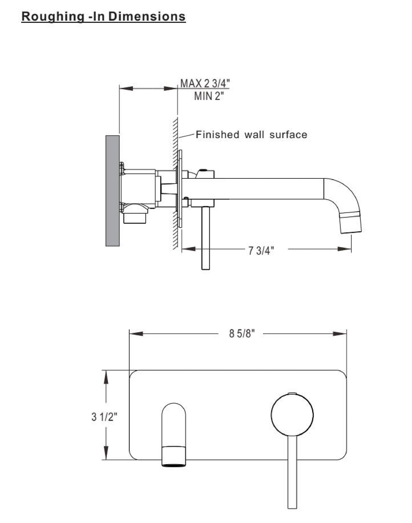 Envol Wall Mount Lav Wasserhahn