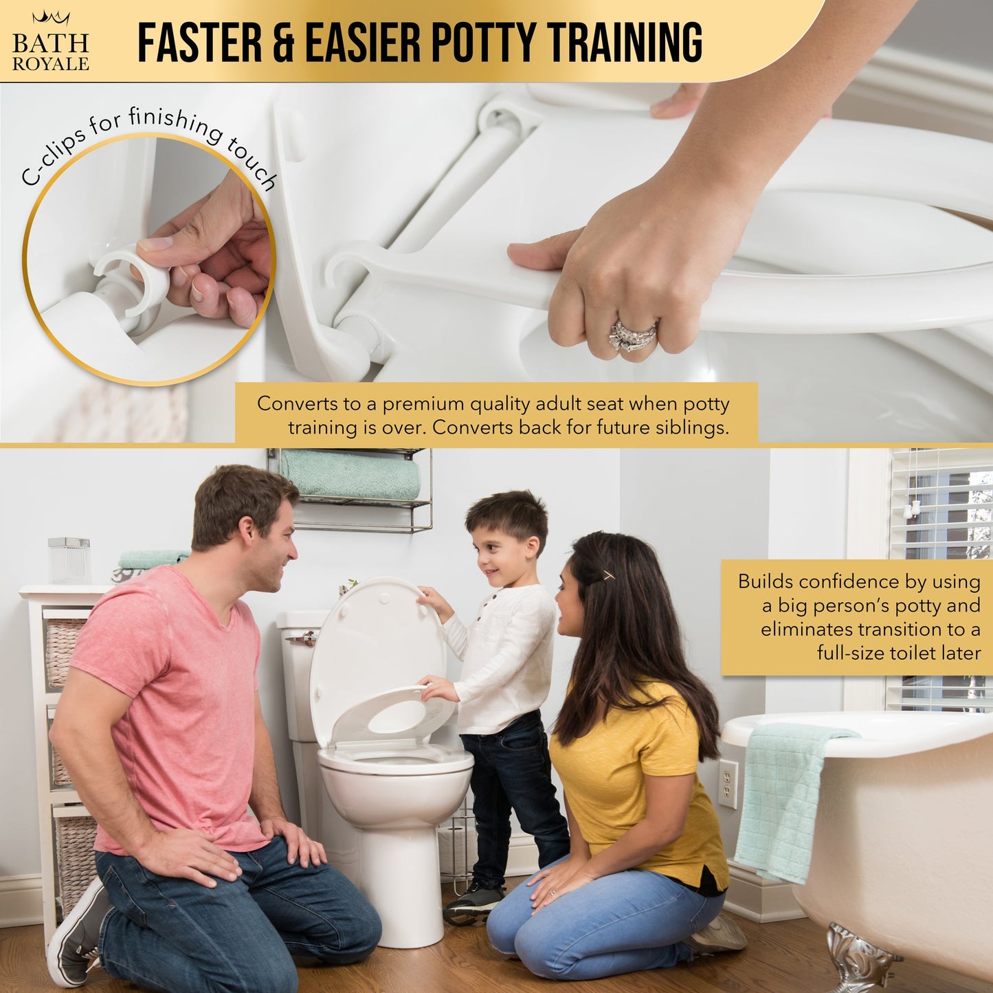 Kingsport Familientoilettensitz mit eingebautem Kindersitz