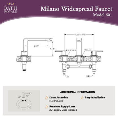 Milano 8' Spread Lav Wasserhahn