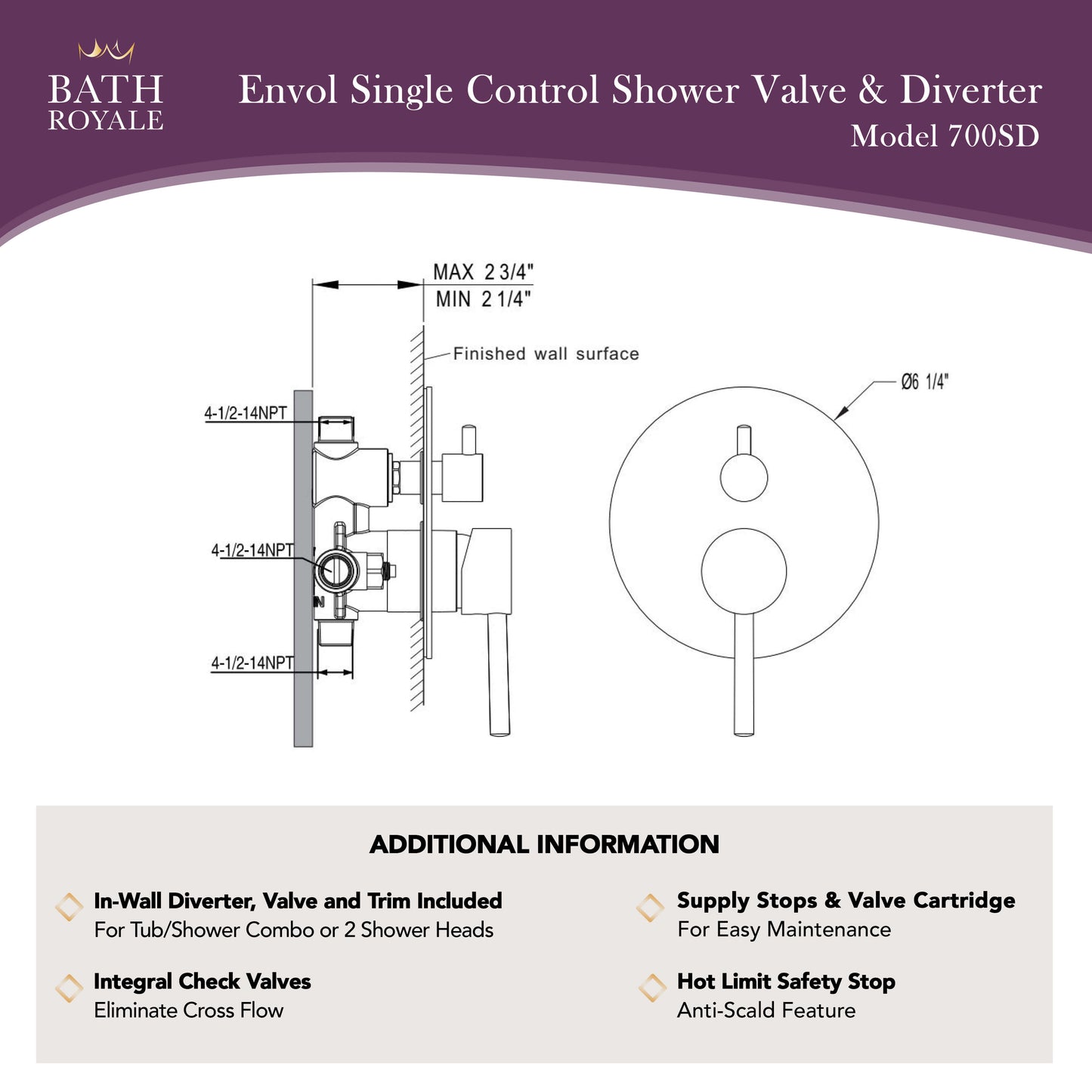 Envol Dusche Ventil mit Diverter