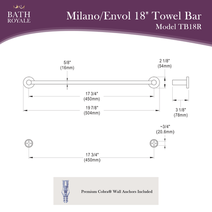 Milano/Envol 18' Towel Bar