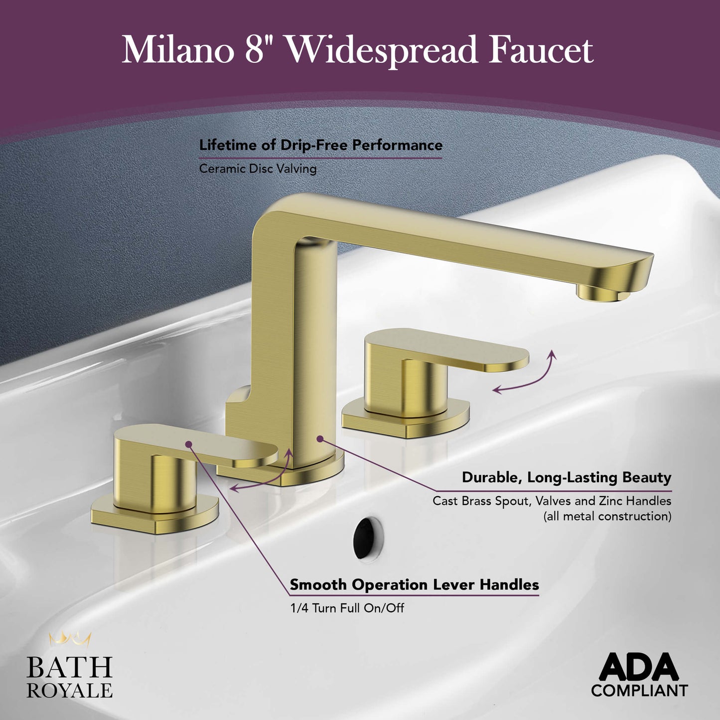 Milano 8' Spread Lav Wasserhahn