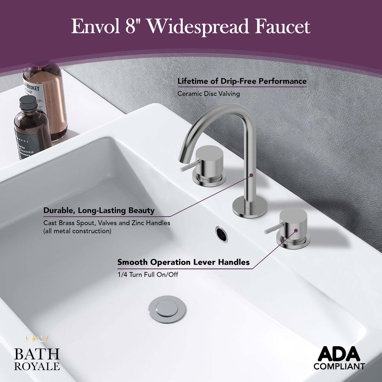 Envol 8' Spread Lav Faucet