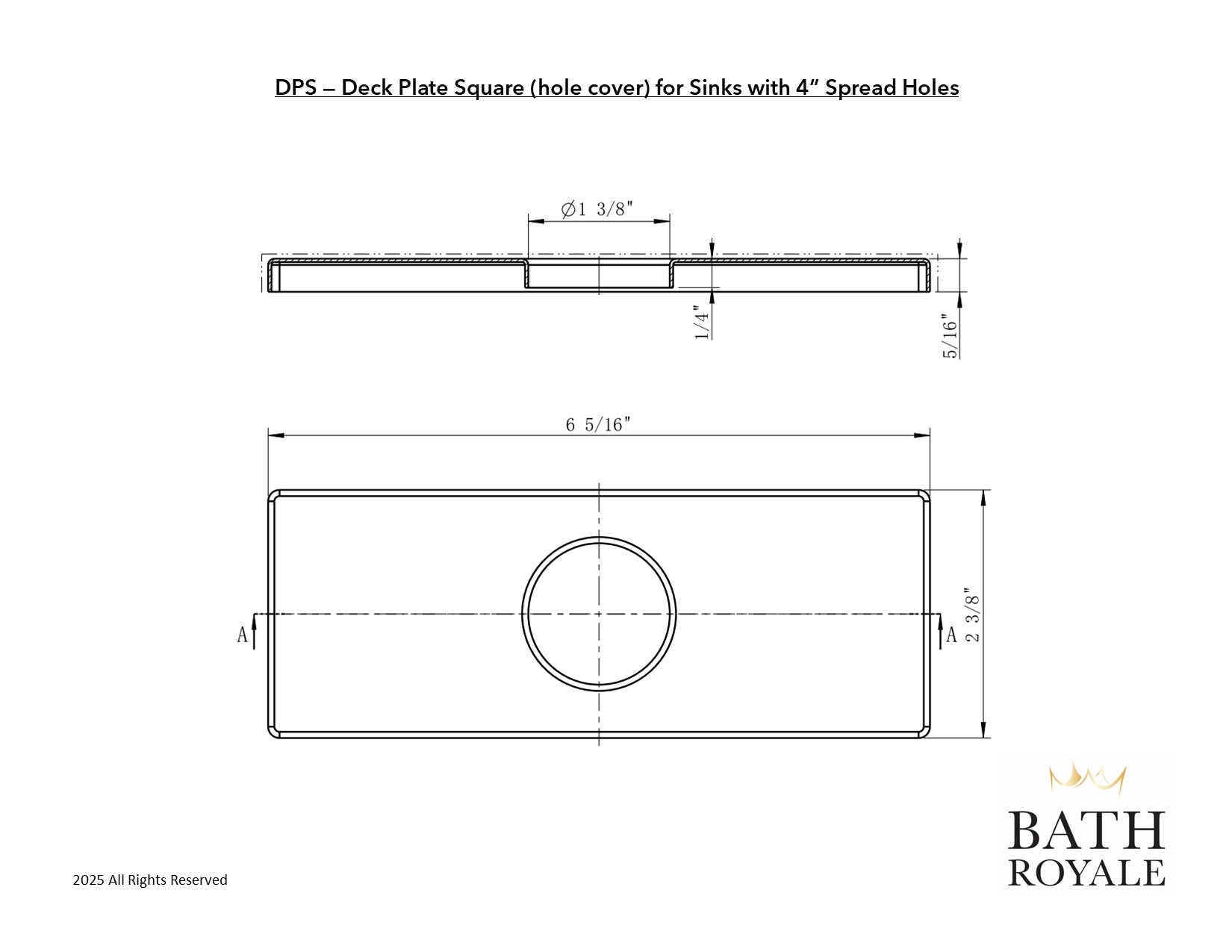 Badezimmer Sink Deck Plate Square (Loch Abdeckung) f¨¹r 4' Spread Holes