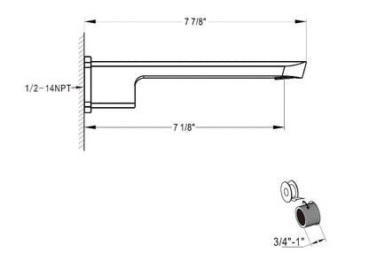 Wand Mount Tub Spout